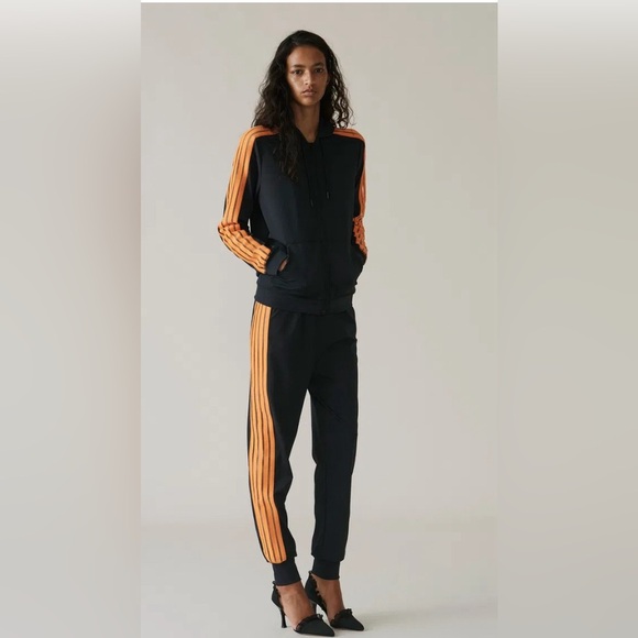 Ganni Presbourg Mesh Trimmed Jersey Track Pants Size 36 - Picture 1 of 7